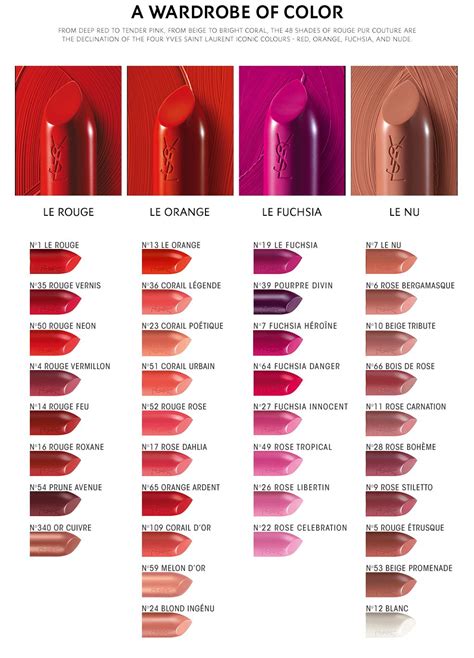 ysl lips|ysl lipstick color chart.